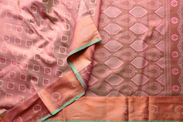 Kanjivaram saree with copper zari all zaal and self blouse - Image 2