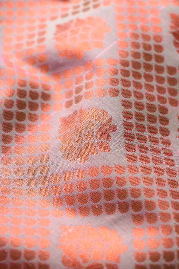 Kanjivaram saree with copper zari all zaal and self blouse - Image 3